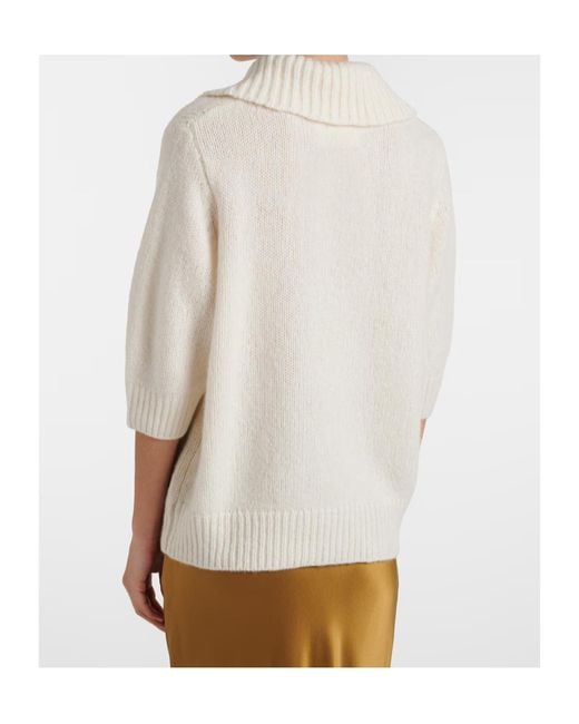 Lisa Yang White Lailai Cashmere And Silk Polo Sweater