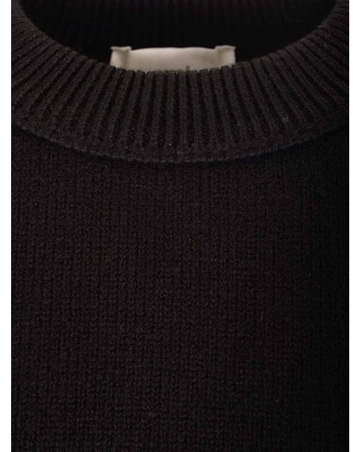 AMI Blue Logo Intarsia-Knit Jumper for men
