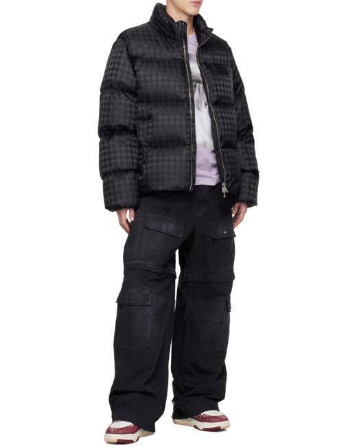 Amiri Black Ma Quad-Jacquard Down Acket for men