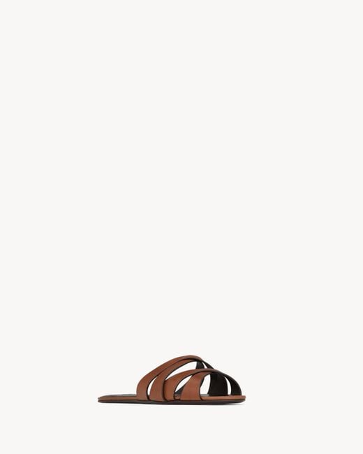 Saint Laurent Brown Chandelle Slip-On Mules