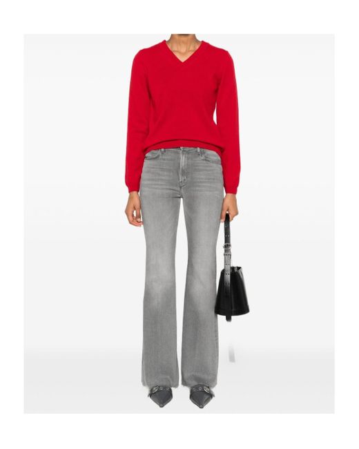Mother Gray Waistband Denim Trousers