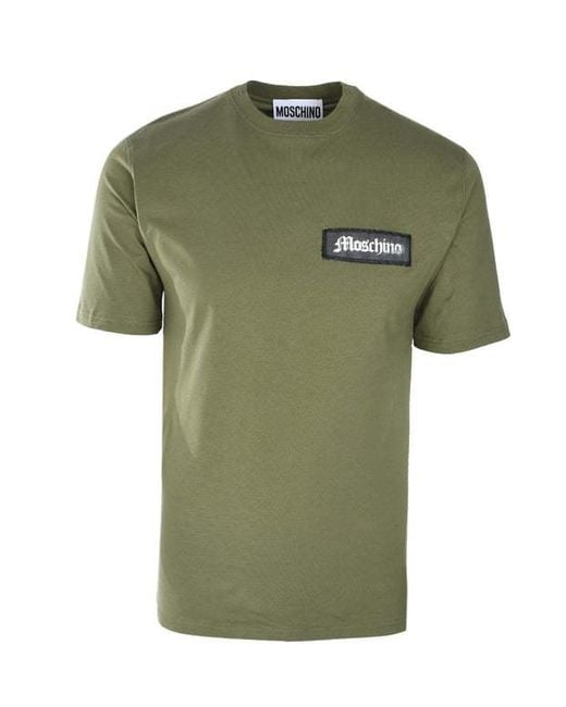 Moschino Green T-Shirt With Round Neck And Short Sleeves for men