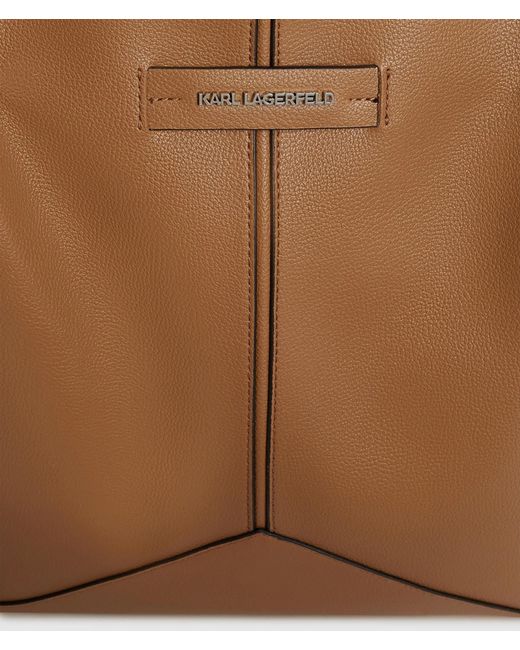 Karl Lagerfeld Brown Top-Handle Tote Bag