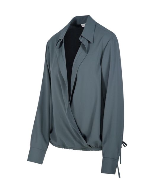 Dries Van Noten Blue Long-Sleeved Shirt