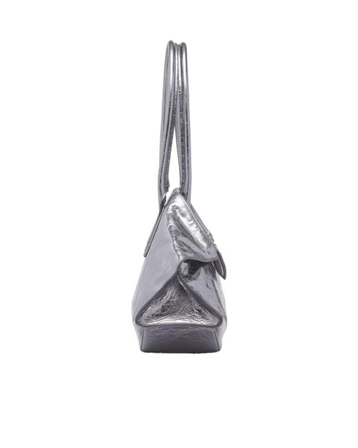 McQueen Gray Manta Shoulder Bag