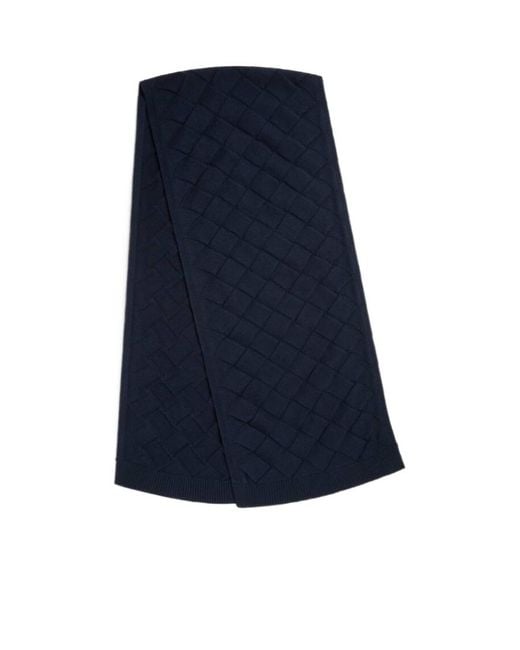 Bottega Veneta Blue Intreccio Wool Scarf for men