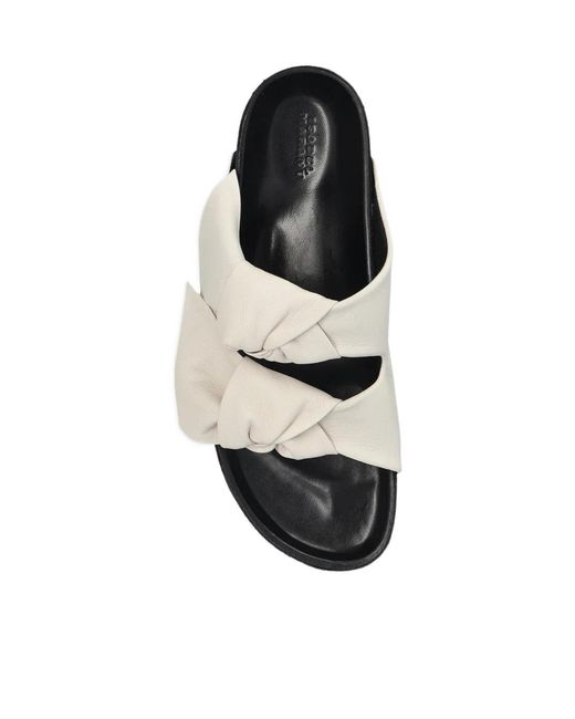 Isabel Marant White Lennyo Bow Mules