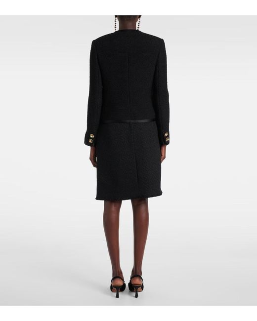 Dolce & Gabbana Black Wool And Silk-Blend Tweed Jacket