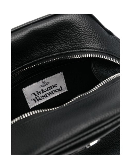 Vivienne Westwood Black Medium Yasmine Orb Plaque Tote Bag