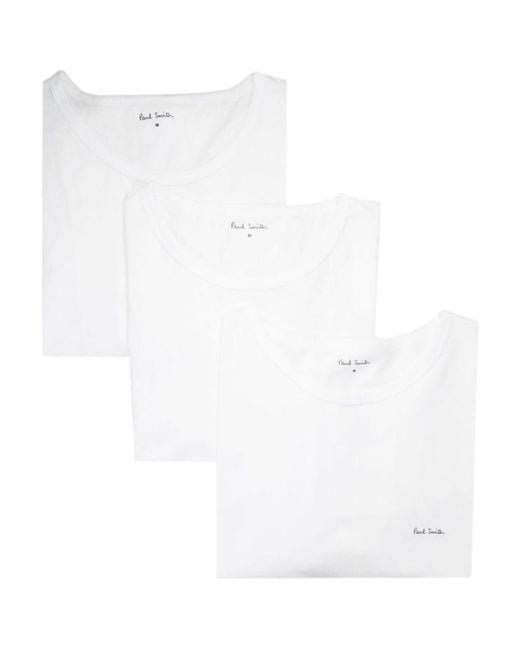 Paul Smith White Logo T-Shirt 3 Pack for men