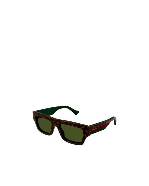 Gucci Black Eyewear Rectangle Frame Sunglasses for men