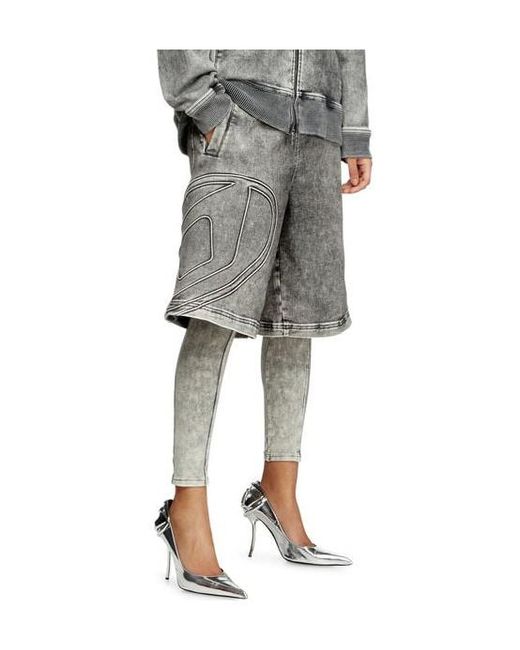 DIESEL Gray D-Enny-S Track Denim Bermudas for men