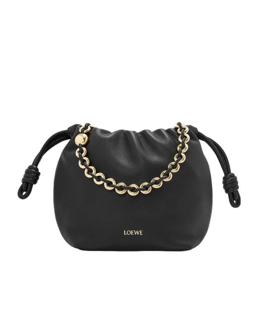 Loewe Black Flamenco Drawstring Mini Shoulder Bag