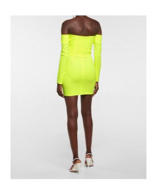 Alex Perry Yellow Hadley Lace Mini Dress