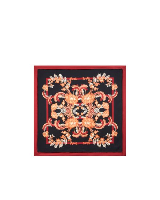 Etro Red Floral Printed Square Scarf