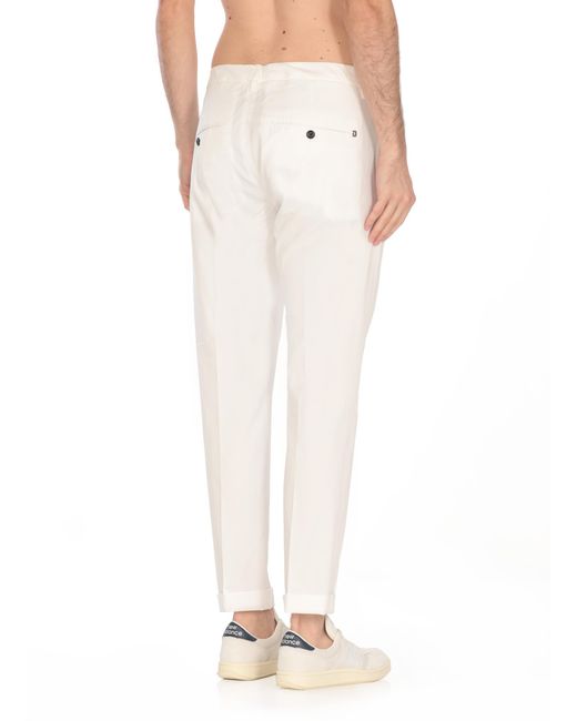 Dondup White Slim Fit Pants for men
