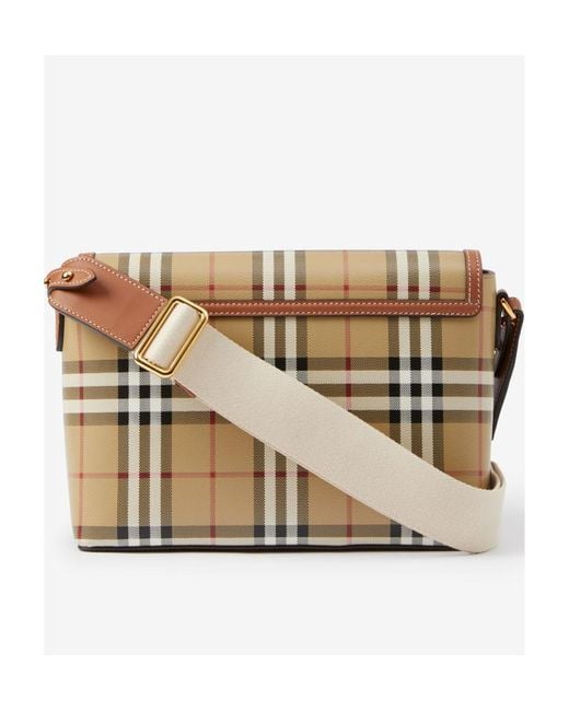 Burberry Natural Note Checked Crossbody Bag