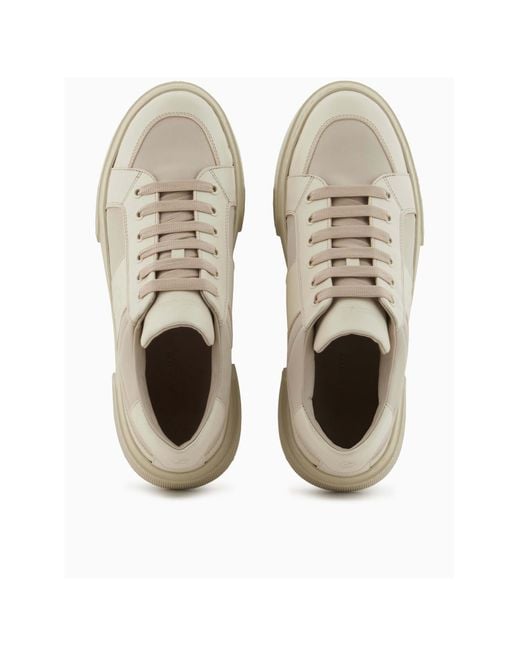Giorgio Armani Gray Panelled Sneakers for men