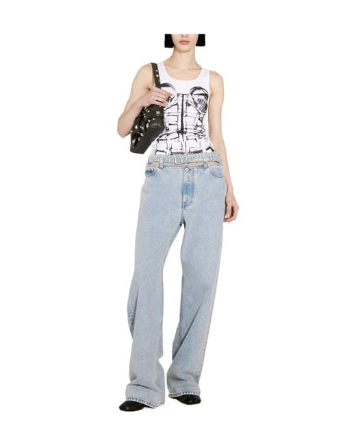 Y. Project Blue Y Belt Jeans for men