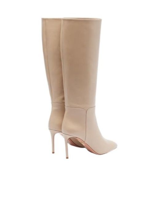 Aquazzura White Leather Knee-High Boots