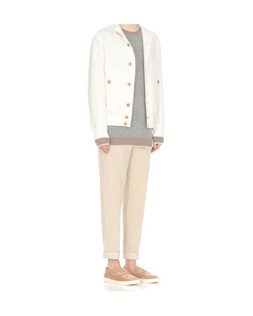 Peserico Natural Drawstring-Waist Corduroy Trousers for men