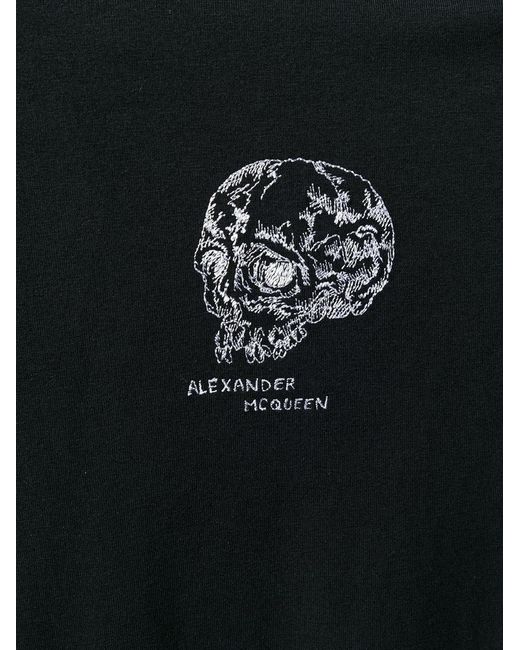 McQueen Black Logo Round-Collar T-Shirt for men