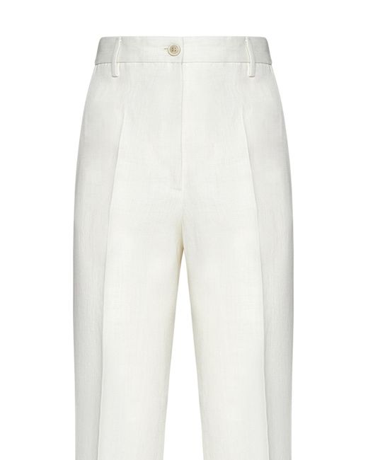 Fabiana Filippi White Straight-Leg Tailored Trousers