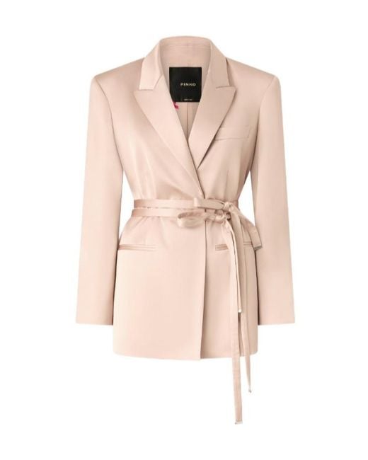 Pinko Pink Long Sleeve Tie-Belt Jacket
