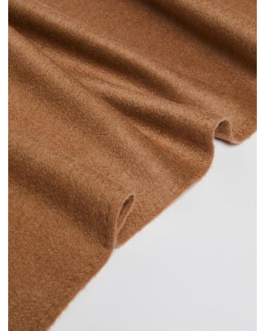 Max Mara Brown Monogram-Embroidered Camel Stole