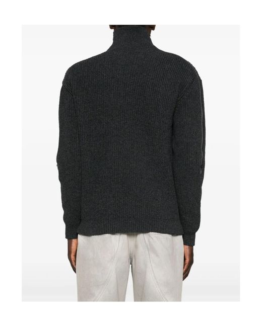 Y. Project Blue Zip Hooded Knitted Jumper for men