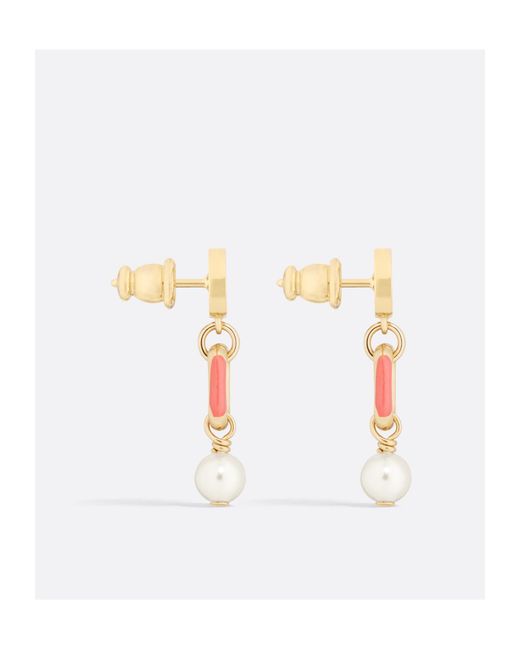 Dior White Iviera Petit Cd Earrings