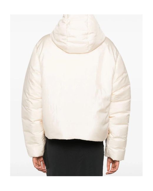 Jil Sander Natural High Neck Puffer Down Jacket
