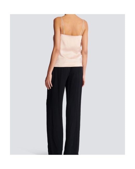 Balmain Pink Strappy Satin Bustier Top