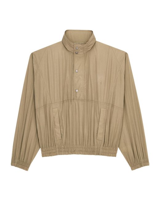 Saint Laurent Natural High-Neck Popover Jacket