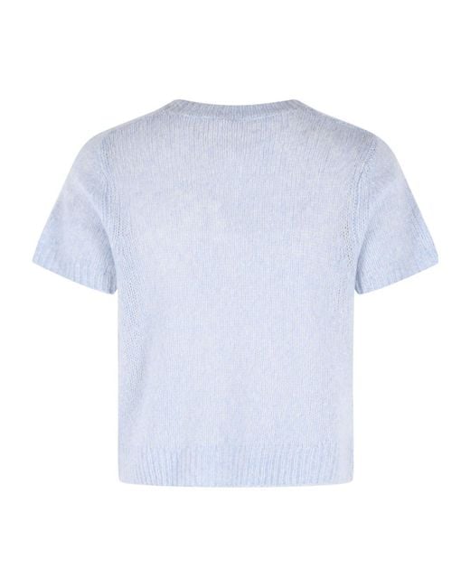 Lisa Yang Blue Short-Sleeved Sweater