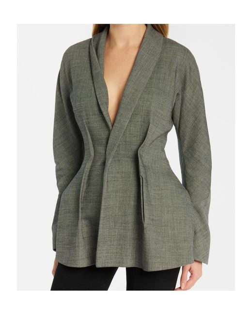 Magda Butrym Black Draped Wool-Blend Blazer
