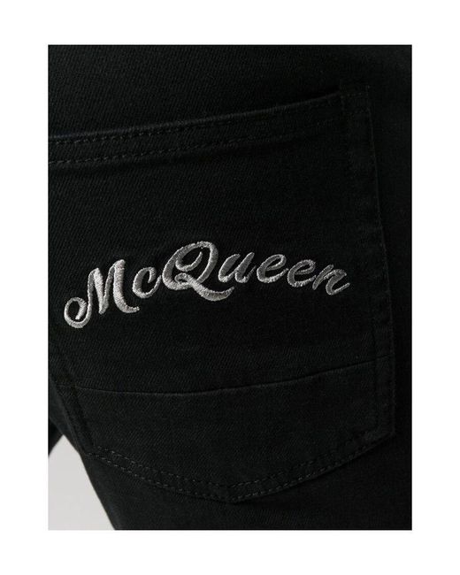 McQueen Black Skinny Jeans for men
