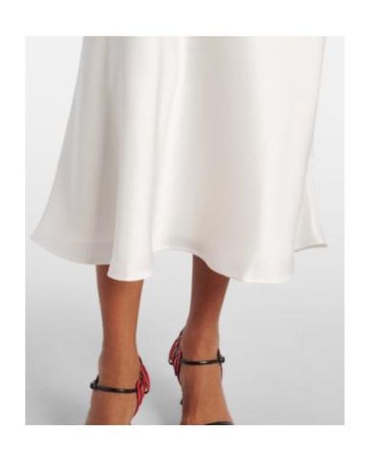 Galvan White Bridal Sienna Satin Midi Dress