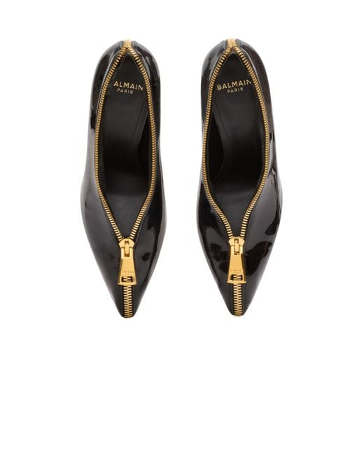 Balmain Black Zip Wedge Pumps