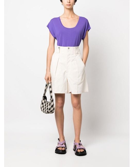 P.A.R.O.S.H. Purple Knitted Short-Sleeve Top