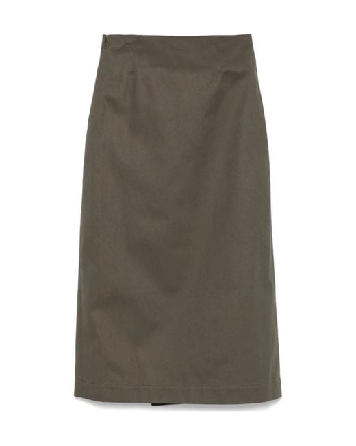 J.W. Anderson Green Twill-Weave Midi Skirt