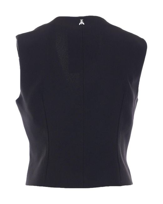 Patrizia Pepe Blue Buttoned Sleeveless Jacket
