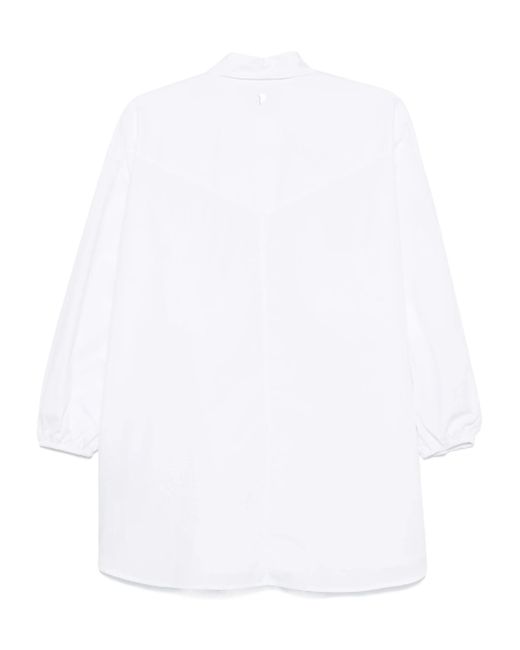 Dondup White Embroidered Shirt Dress