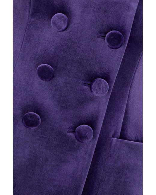 Philosophy Di Lorenzo Serafini Purple Double-Breasted Tailored Velvet Blazer