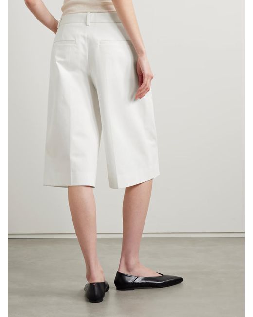 Nili Lotan White Denim Shorts With Belt Loops