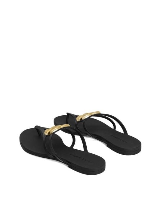 Dolce & Gabbana White Logo Plaque Flip Flops