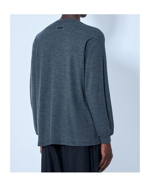 Ssstein Blue Oversized Long Sleeved Pullover for men