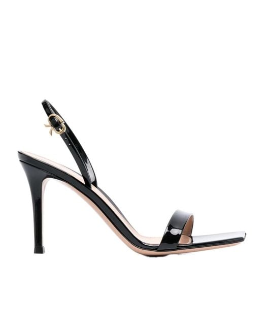 Gianvito Rossi Metallic Square Head High Heel Sandals