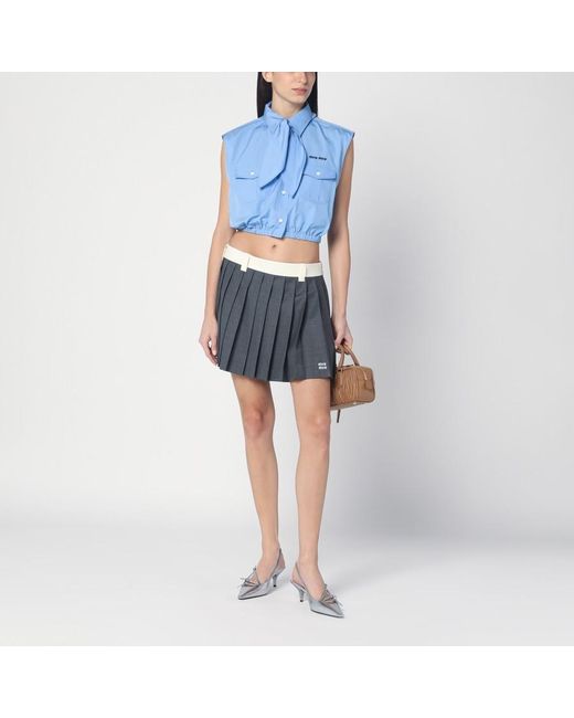 Miu Miu Blue Poplin Shirt