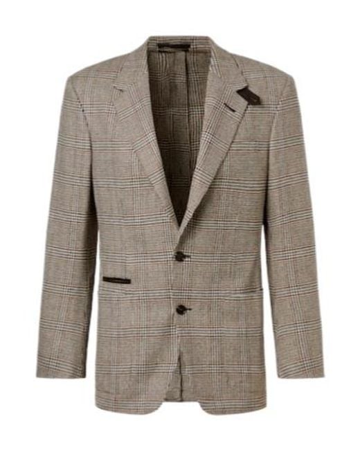 Dunhill Brown Checked Wool And Cashmere Blazer for men